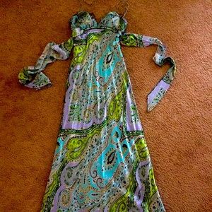 Silky Asian-inspired Ensemble w/Beautiful Floor-Length Dress & Matching Jacket